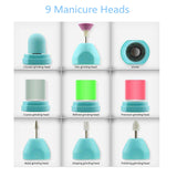 Nail Drill & Hair Removal for Women Painless 9 in 1 Electric Nail File Pedicure Tool Manicure Set Callus Remover Pumice Stone for Feet Hands