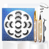 3D Magnetic Eyelashes with Eyeliner Kit, 7 Pairs Pack Reusable False Lashes, 2 Tubes of Waterproof Eyeliners with Tweezer Inside, Invisible Magnets Wear More Comfortable, No Additional Glue Needed
