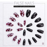 Edary Gothic False Nails Glossy Full Cover Fake Nails Stiletto Acrylic Nails for Women and Girls（24PCS）