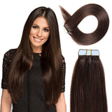 18inch Dark Brown Tape In Hair Extensions Human Hair Tape In Extensions Dark Brown Remy Hair Tape In Extensions 50g 2#