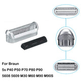 5S Foil Screen & Cutter Compatible with Braun, Replacement Cutter Blade Head Compatible with Braun Pocketgo Pocket Twist 5609, 370/575 P40 P50 P60 P70 P80