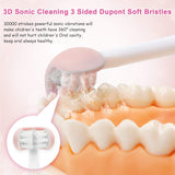 LEYUYO Electric Toothbrush Kids Sonic Cleaning 31000 Strokes Rechargeable Tooth Brush with Timer, 2 Bristles, 3 Modes, Pink
