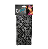 Danbando Headband Head Wrap Bandanna Black White Paisley 4 Way Spandex Stretch Sweatband