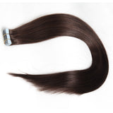 Tape in Hair Extensions Human Hair Dark Brown 22 inch #2 Dark Brown 50g Glue in Tape on Extensions Silky Straight Skin Weft 20 Pcs/Package