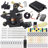 Complete Tattoo Kit - Romlon Tattoo Machine Kit for Beginners Tattoo Power Supply Kit Tattoo Inks 10 Tattoo Needles Liner Shader Coils Tattoo Machine Gun Tattoo Accessices Tattoo Kit Tattoo Supplies