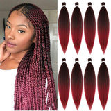 28Inch 8Packs 3X Pre-stretched Braiding Hair Long Jumbo Braids Hair Kanekalon Synthetic Braiding Hair Easy Braids Hot Water Setting Yaki Texture Braiding Hair Extension(1B-BUG)