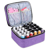 Luxja Nail Polish Carrying Case - Holds 30 Bottles (15ml - 0.5 fl.oz), Double-layer Organizer for Nail Polish and Manicure Set, Purple (Bag Only)