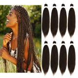 8 Packs Pre Stretched Braiding Hair Ombre Professional Prestretched Synthetic Braiding Hair For Women Hot Water Setting (30Inch, 4#)