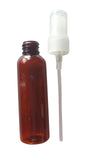 2 oz Plastic Bottles Amber Cosmo Round w/Fine Mist Sprayer Leak Proof Caps Travel Carry-on Approved Size 2oz 60 ml Plus 4 Kraft Labels