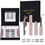 Magnetic Eyelashes Kit with Magnetic Eyeliner, HOCOSY Fake Eyelashes Pack Natural for Lashes, includes 5 Pairs Reusable Lashes, Eyebrow Tweezers, 2 Tubes of Magnetic Eyeliner