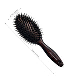 Boar Bristle Hair Brush with Nylon Pins for Thick Curly Long Wet Hair - Anti Static Brush Oval - Wooden Paddle