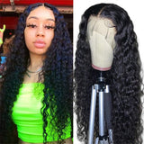 Curly Lace Front Wigs Human Hair Deep Curly Human Hair Wigs for Black Women T Part Lace Front Wigs Human Hair Pre Plucked with Baby Hair 150% Density (14 Inch)