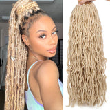 24 Inch 6 Packs Blonde Nu Faux Locs Crochet Braids Hair 21 Strands Synthetic Hair Pre-Looped Crochet Braids Knotless Style Most Natural African Roots Soft Locs Hair Extensions (24 Inch, 613#)