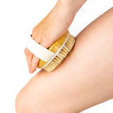 Gruberr Bath Body Brush Set - for Glowing Skin, Soft and Stiff Bristles, Short and Long Brushes for Easy Reach, Dry or Wet Brushing - Cellulite, Lymphatic, Exfoliating - Men, Women, Elderly - w/hooks
