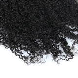 Easen Hair Brazilian Virgin Human Hair Ponytail 3B 3C Kinky Curly Ponytails Natural Black Color Ponytail Hairpieces Hair Tails Drawstring Ponytail Extensions For Black (18inch)