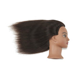 Traininghead 18-20'' Afro 100% Human Hair Mannequin Head Hairdresser Female Training Styling Head Cosmetology Manikin Head Doll Head with Clamp Stand (Natural Black)