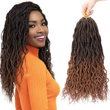 18 Inch Wavy Senegalese Twist Crochet Braids Hair 8 Packs Pre-looped Twist Braids Goddess Senegal Twist Braiding Hair with Curly Ends (T1B/30#,14Strands/Pack)
