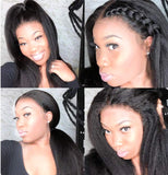 FAAAL 14" Hair Kinky Straight Clip In Human Hair Extensions 120g 7pcs/lot Natural Black Double Weft Brazilian Virgin Hair (14")