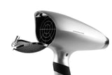 Ovente Lightweight Hair Dryer 1875 Watt 2 Speed 3 Heat Setting Ionic Tourmaline Technology 1 Wide Nozzle Attachment Extra Long Cord Ceramic Professional Travel Volumizing Woman Men Kids Silver X2110S