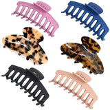 Lomodo 6 Pieces Plastic Large Hair Clips Claw Banana Hair Claws Clip French Design Accessories for Women Girls Very Strong Hold for Thick and Thin Hair (4.4 Inch multicolour 3)
