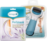 Amope Pedi Perfect Kit with Amope Pedi Perfect Electronic Foot File (1 File) + Amope Pedimask, Lavender Oil Essence, (1 pair)