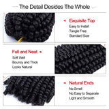 4packs 12inch Spring Twist Hair Real Kanekalon Synthetic Crochet Braids Braiding Hair Extensions (12inch,4pc, 1B)