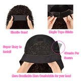 Headband Wigs Body Wave Human Hair Wigs with Headband Attached for Women Glueless Easy to Wear 150% Density Full Machine Made Wig Brazilian Virgin Human hair None Lace Front Wigs Natural Color 12 inch