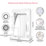 Glynee Hollywood Mirror with Light - LED Large Lighted Makeup Mirror Vanity Makeup Mirror Double Sided 360 Degree Swivel 1X/3X Magnifying Mirror with 3 Colors Lighting Modes Smart Touch