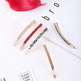 Rhinestone Crystal Bobby Pins Double Row Rhinestone Hair Barrette Clip Metal Hair Pins for Women Girls (Multi Color)