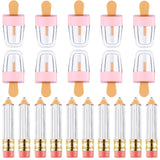 20 Pieces Novelty Pencil Shaped Empty Lip Gloss Tubes Ice Cream Shaped Lip Balm Tubes Containers Mini Refillable Lip Balm Gloss Tube Bottles for Women Girls DIY Cosmetics