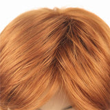 Wiginway Short Wavy Wig Layered Women Wigs Orange Synthetic Hair Replacement Heat Resistant 6 Inch