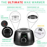 Waxing Kit For Women - Wax Warmer - Home Waxing Kit For Hair Removal - Electric Wax Heater - Hard Scented Wax Beans - For Waxing Eyebrows, Brazilian, Armpit, Legs - Free Manicure Set - Prime