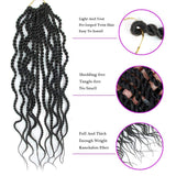 18inch Wavy Senegalese Twist Crochet Braids Curly Goddess Senegal Twists Hair Synthetic Braiding Hair Extension(6Packs,#1B)