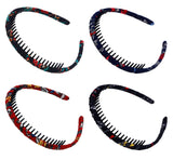 STHUAHE 4Pieces Woman/Girls Bohemia Style Series Silk and Protection Resin Teeth Comb Hair Hoop Hairband Headband Hair Accessories by Beauty Hair (4 Colors)