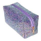 Colorful Glitter Shine Cosmetic Pouch Waterproof Zipper Handbag Carry Case Organizer Travel Case (purple)