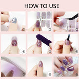 NICENEEDED Nail Full Wraps Polish Stickers Set Supplies With 5 Sheets Self-Adhesive Nail Art Decals Strips Manicure Kits Nail Art Designs For Women Girls(Color 5)