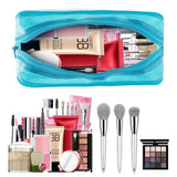 2 Pack Lightweight Travel Toiletry Bag Portable Cosmetic Makeup Storage Carry On Pouch Blue & Red