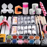 Acrylic Nail Kit Set, Acrylic powder Shiny Glitter Nail Art Decoration Professional DIY Gel Nail Kit Manicure Set with Nail Dryers