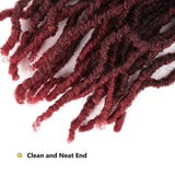 Ombre Burgundy Nu Locs Crochet Hair 18 Inch Prelooped Synthetic Hair Crochet Braids 6Packs Tbug# By Leticia