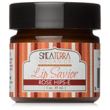 Shea Terra Organics E Lip Savior | Paraben Free Shea Butter Lip Balm - Premium Quality Natural Lip Moisturizer - Therapeutic Remedy for Dry Lips - 1 oz (Rose Hips)