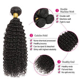 VIVI BABI Hair 9A Grade Unprocessed Brazilian Virgin Human Hair Kinky Curly 3 Bundles Natural Color For Black Women Deep Curly Hair Weave 10 12 14 Inches
