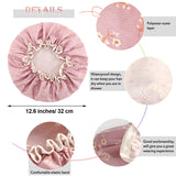 6 Pieces Woman Shower Caps Waterproof Bath Cap Double-layer Bath Hat Bathing Shower Caps for Women to Cover Long and Thick Hair