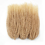 Sharopul 3pcs/pack Kinky Curl 12 Inch Afro Kinky Twist Hair Soft Synthetic Crochet Braiding Hair Extention (12inch Blonde)