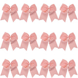 8 Inch Cheerleader Bows Ponytail Holder Cheerleading Bows Hair Tie (Peach)