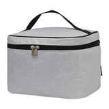 NGIL Large Top Handle Cosmetic Case (Glitter-Silver)