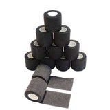 Needlehouse Tattoo bandage 12pcs 2 Inches x 5 Yards Disposable Cohesive Tattoo Grip Cover Wrap Nonwovens Elastic Movement Self-adhesive (12 Rolls, 2-Inches Black)