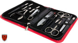 3 Swords Germany - brand quality 12 piece manicure pedicure kit set - nail care tools - Made in Solingen Germany (217)