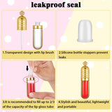 20 Pieces Empty Plastic Lip Gloss Tube with Lip Brush, Empty Lipstick Samples Refillable Lip Balm Bottle Container with 20 Rubber Inserts for Women Girls Cosmetic Liquid Travel Home Supplies