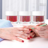 Saviland Acrylic Powder Set - Acrylic Nail Powder 3 Color Glitter Red Professional Polymer Powder System for Nail Extension and Decoration 3D Manicure at Home Salon