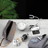 Luxury Premium Shaving Kit for Men Gift Set with Razor, ACRIMAX 8in1 Travel Shaving Set, Badger Hair Brush, Shave Soap, Alum Block, Shaving Stand, Soap Bowl and Canvas Dopp Kit
